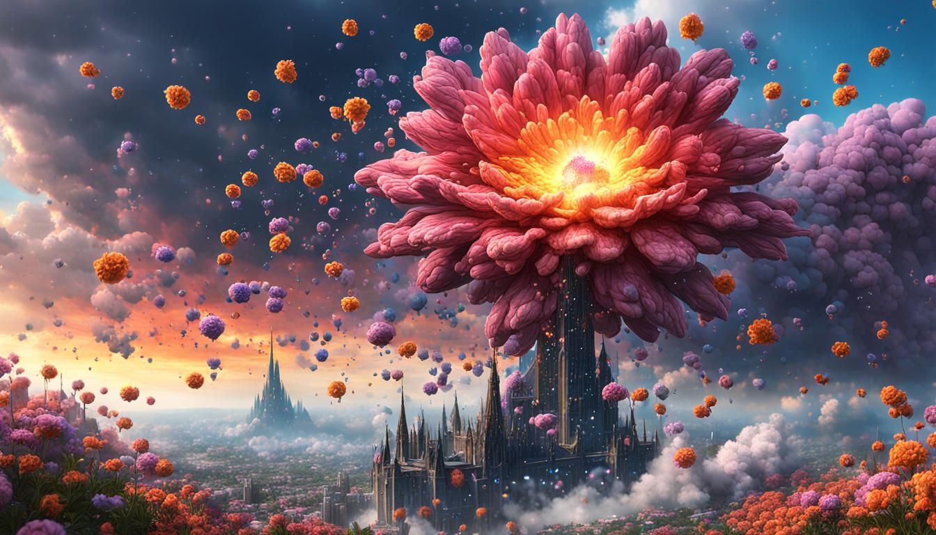 Fantastical Cloud Flower Explosion in Deep Color