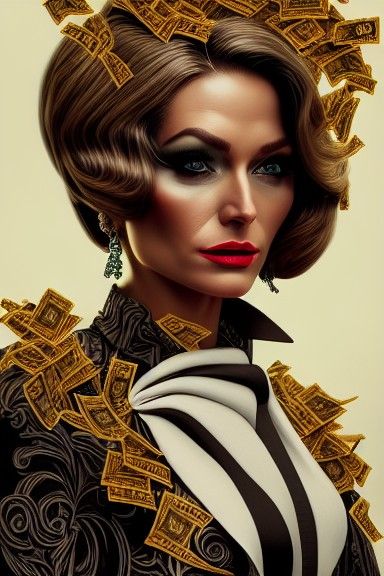 Hyperrealistic Noir Photograph of a Businesswoman