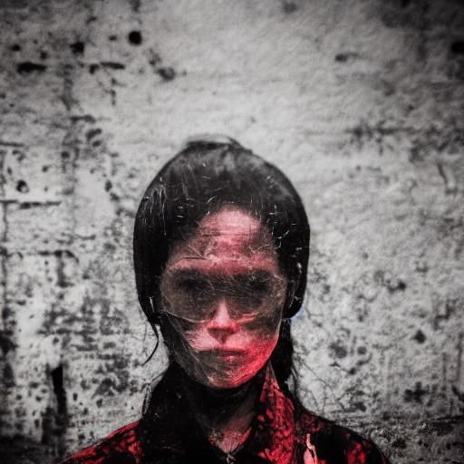 Neon Cyberpunk Woman in Smoke: Close-Up Art