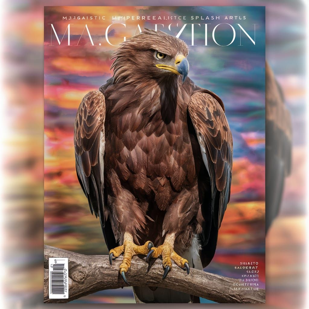 Majestic Eagle Splash Art for Magazine Cover