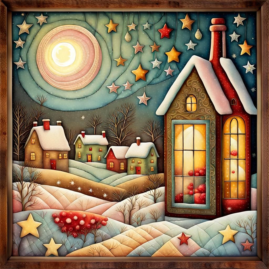 Vintage Winter Wonderland in Quilted Glass and Fabric Style