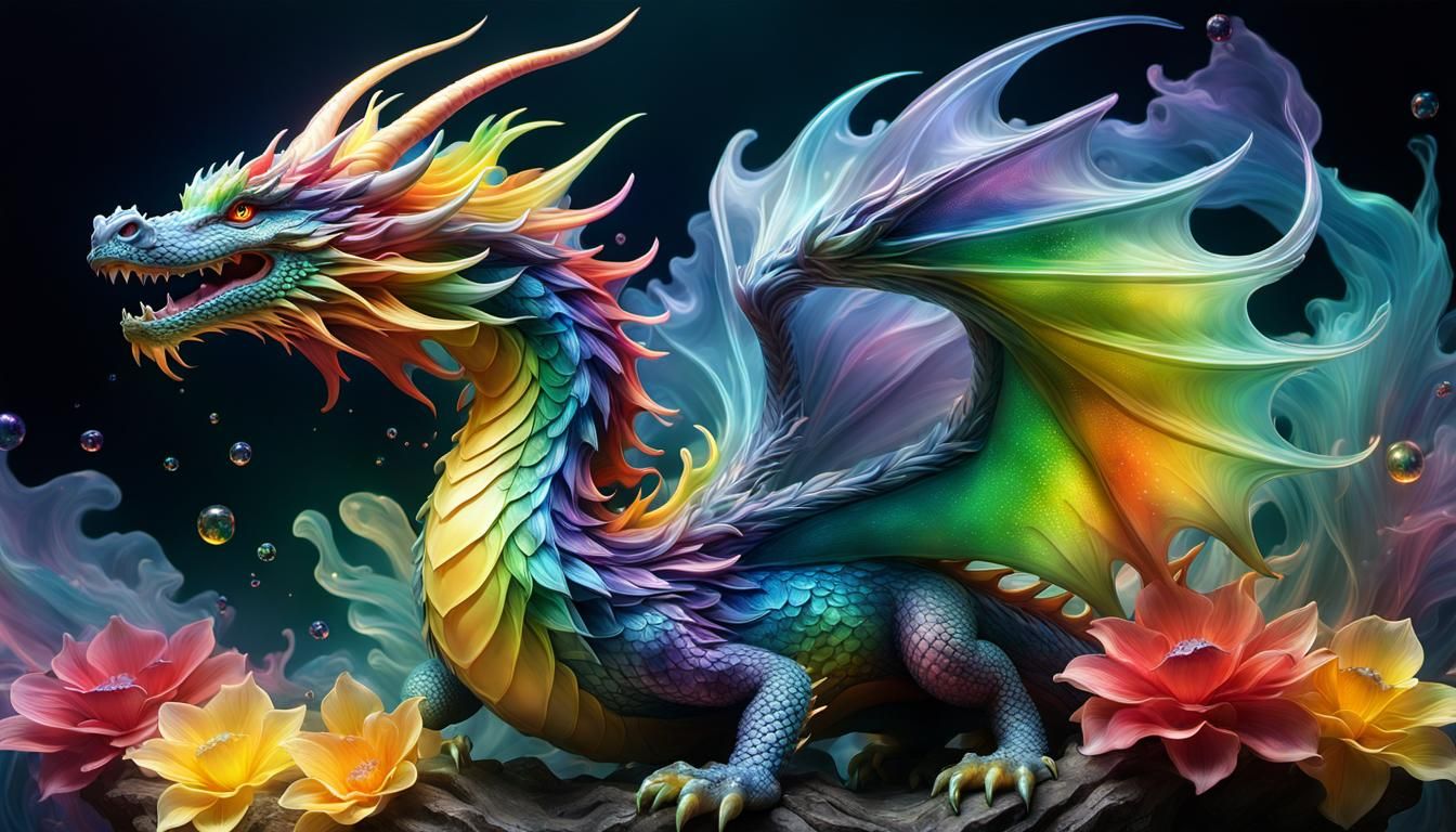magical RAINBOW dragon.