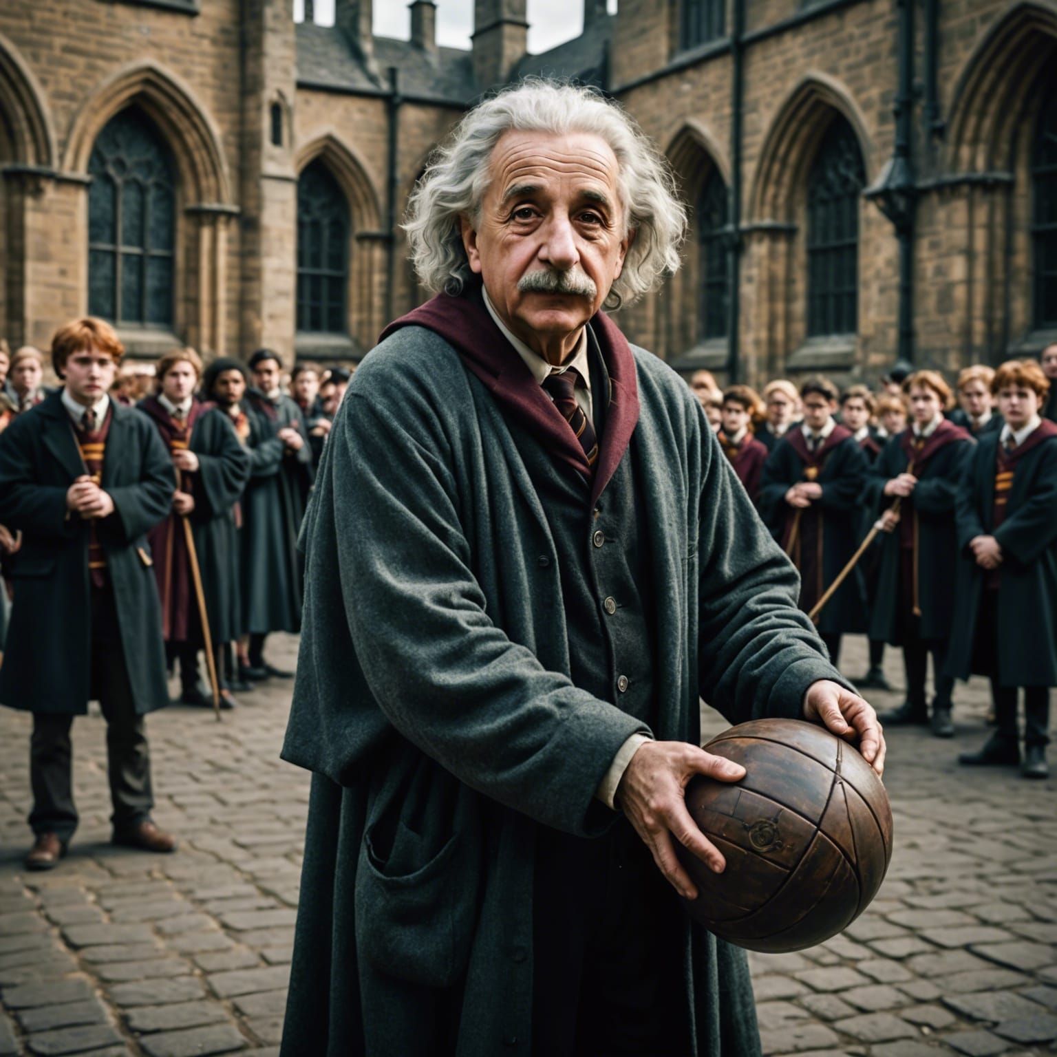 Einstein as Harry Potter Plays Quidditch