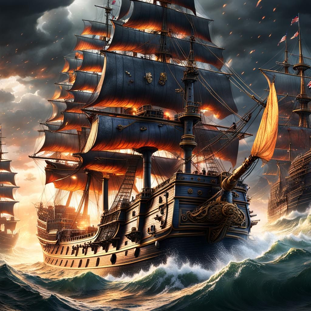 Ship of the Line in Stormy Seas