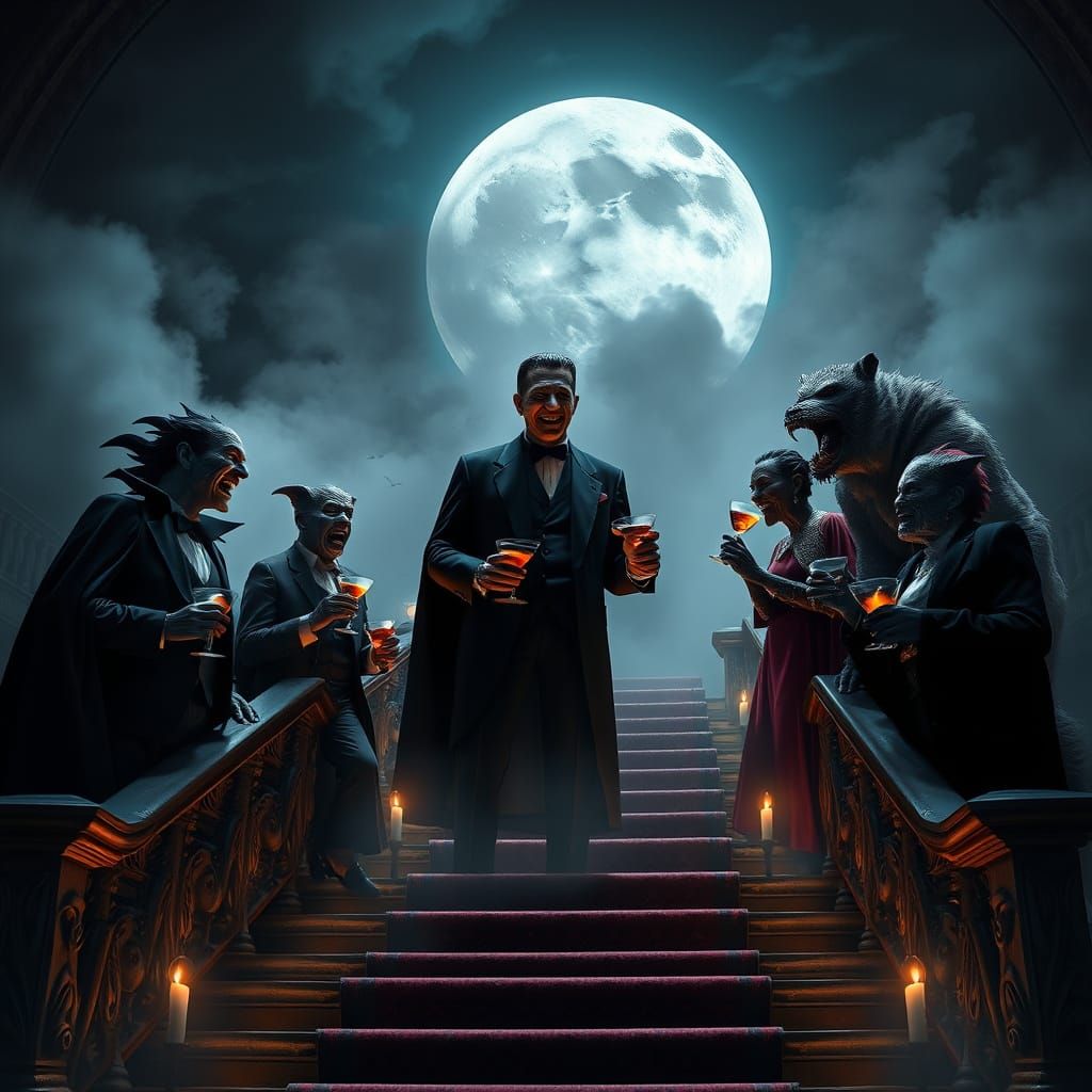 Monster Gathering Under a Blood Moon