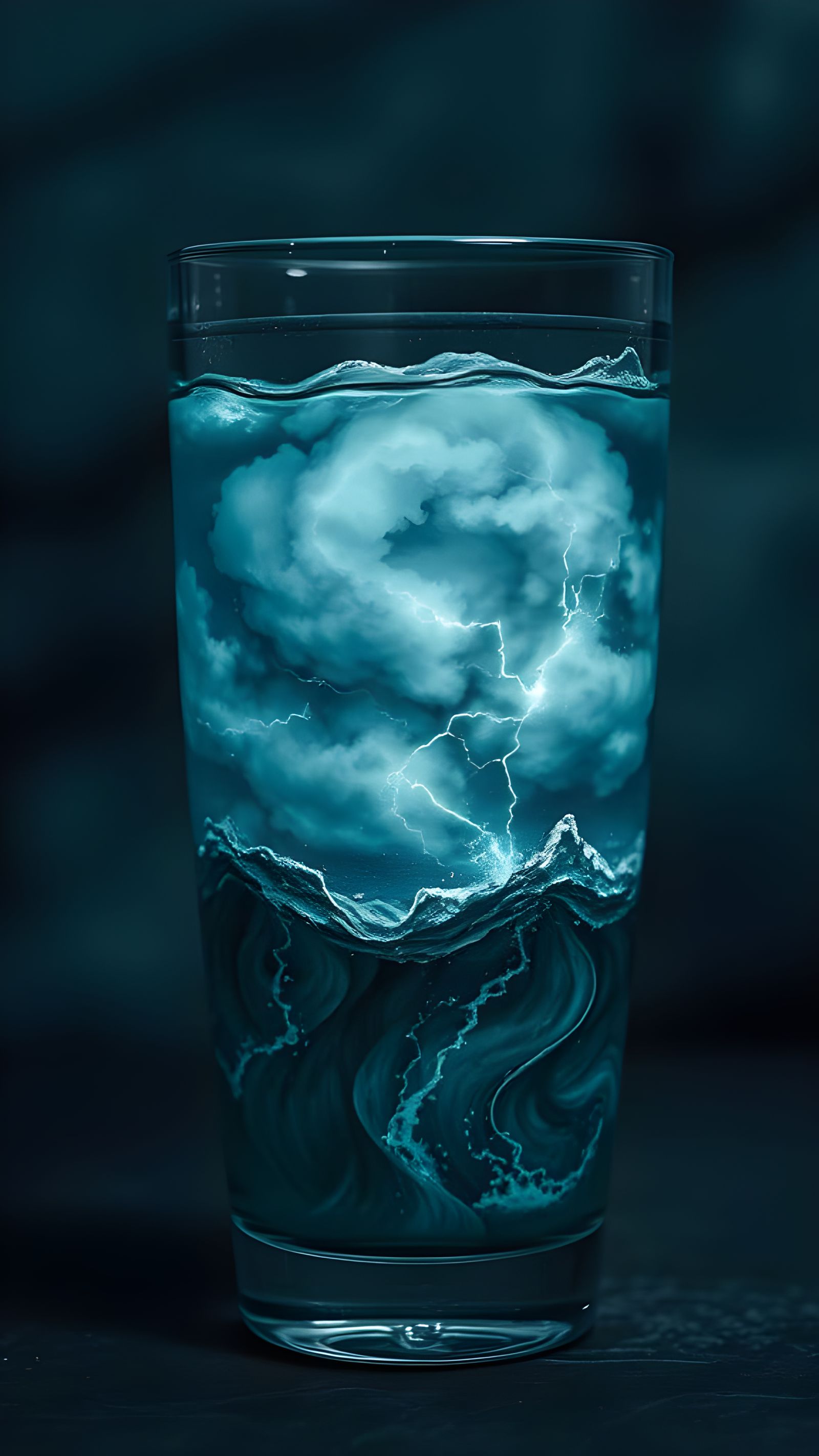 Dramatic Stormy Scene in a Glass