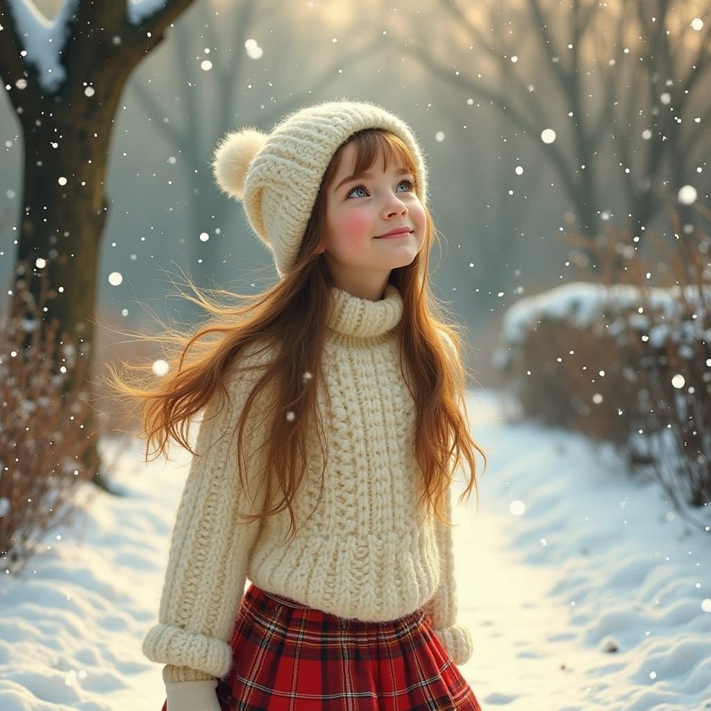 Radiant Winter Wonder in Whimsical Watercolor Style