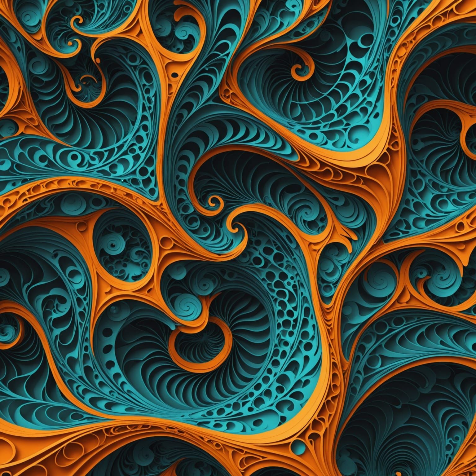 Vibrant Fractal Explosion in Cyberpunk Aesthetic