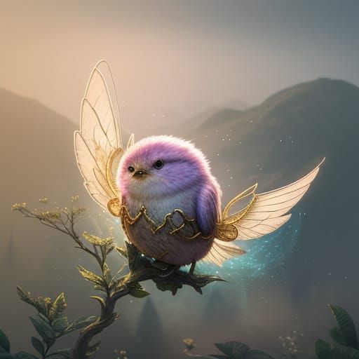 Whimsical Fantasy Creature in a Vibrant Meadow