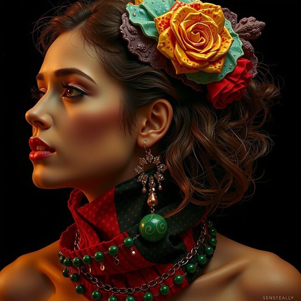 Hyperrealistic Sculpture in Vivid Colors