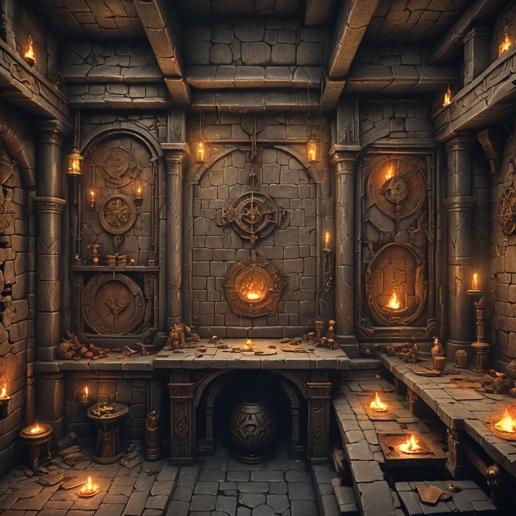 D&D Battle Map: Catacomb Gambling Den