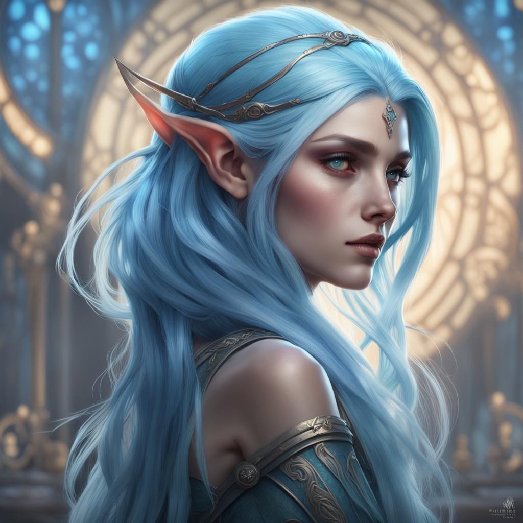 Stunning Elf Portrait in Detailed Digital Art Style