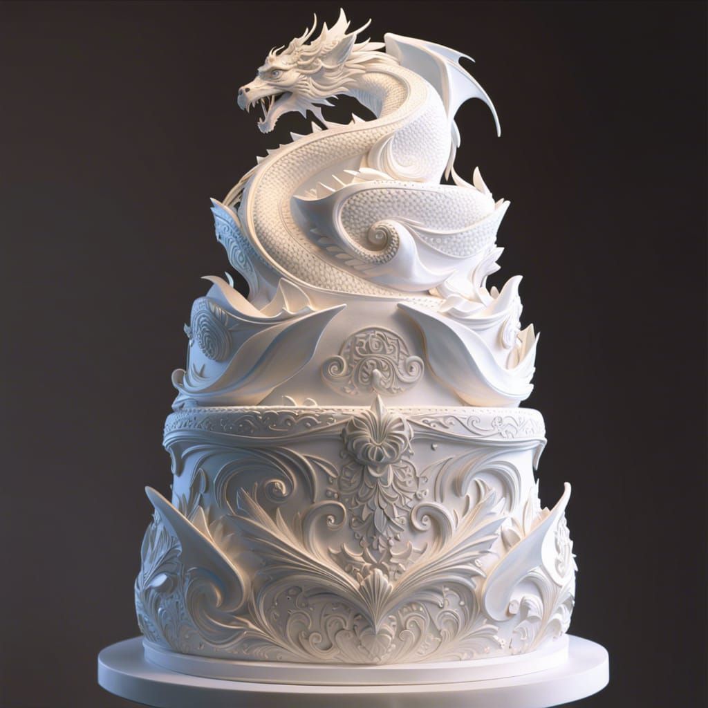 Dragon Wedding Cake: Hyperdetailed Fantasy Art