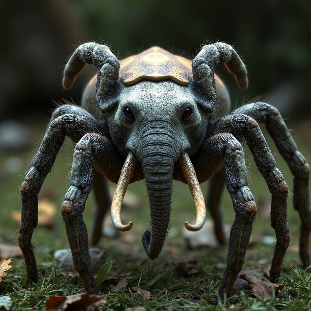 Fox Spider Elephant Hybrid in 3D Pixar Style