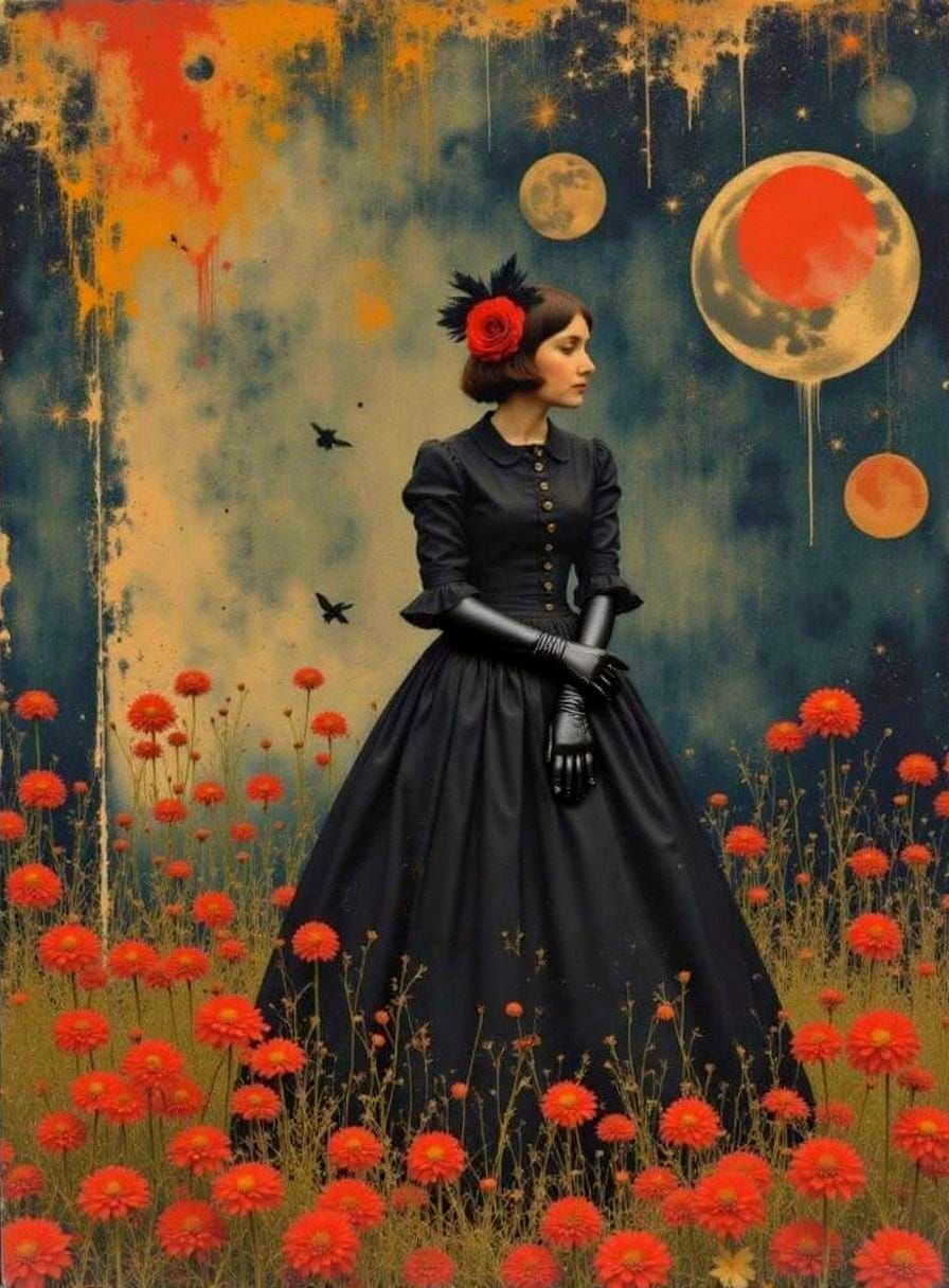 Alice in Wonderland Baroque Style Illustration