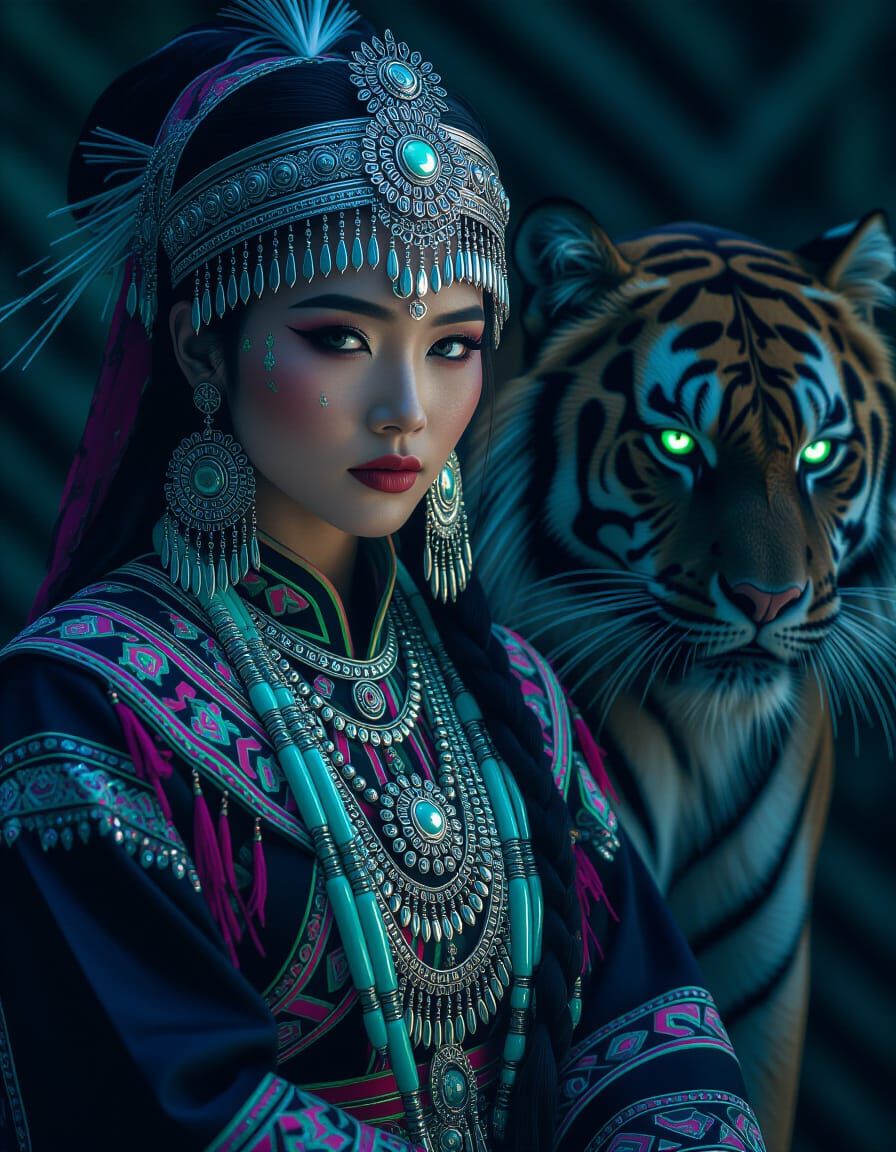 Kirin Spirit Transformation in Hyperrealistic Art Nouveau St...