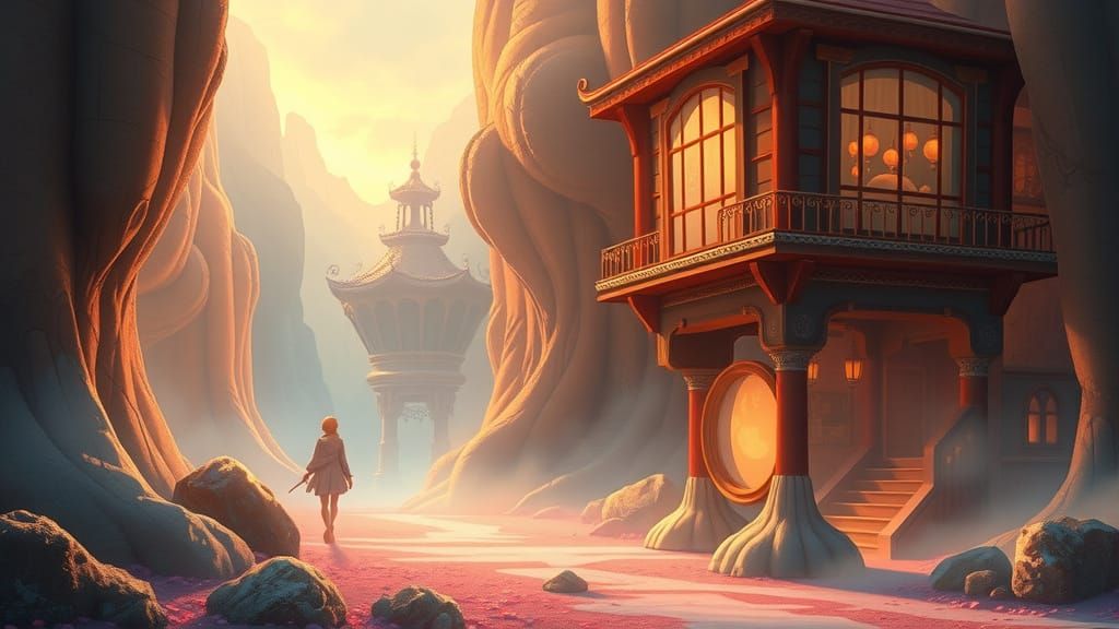 Enchanted Golden Moment in a Whimsical Fantasy World