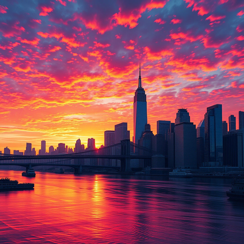 New York City Sunset: A Matte Painting Concept