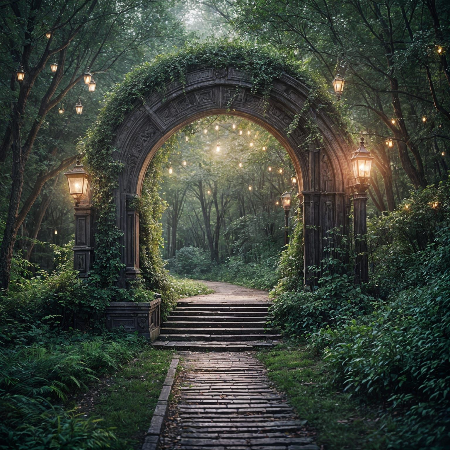 Magical Enchanted Woodland Moon Gate Portal