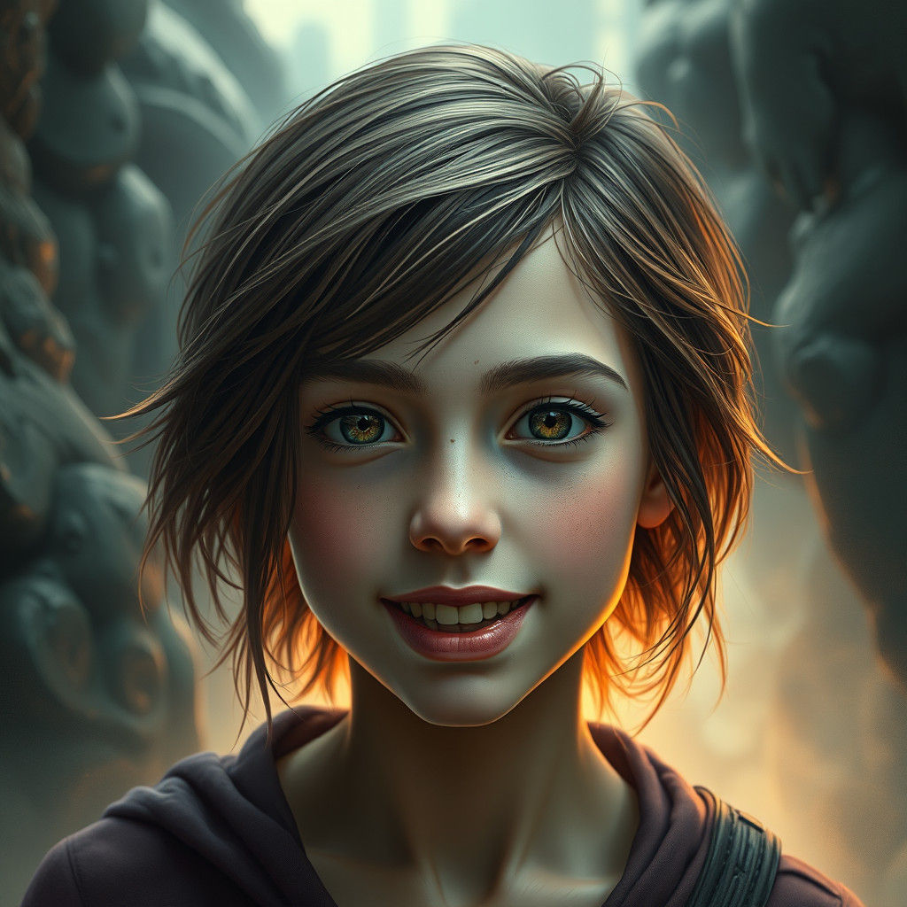 Teenage Girl Portrait in Fantasy Concept Art Style