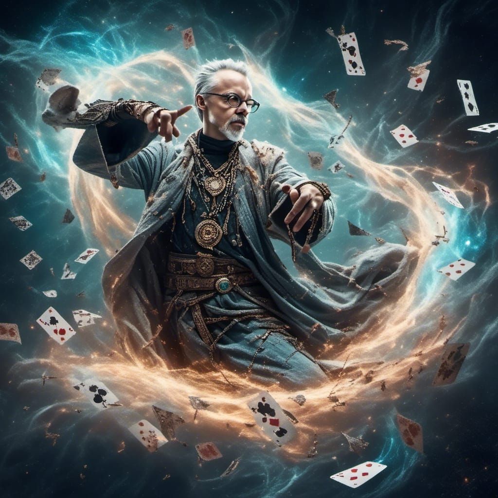 King Emerges from Playing Card with Shimmering Crown