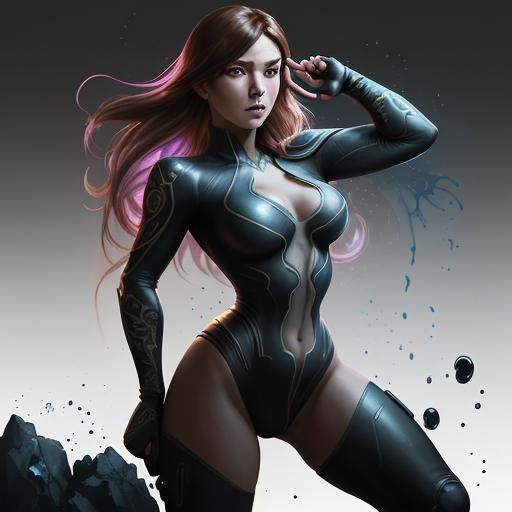 Hyperrealistic Kim Possible Portrait in Graffiti Art Style