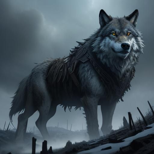 Epic Wolves in Dramatic Digital Matte Painting