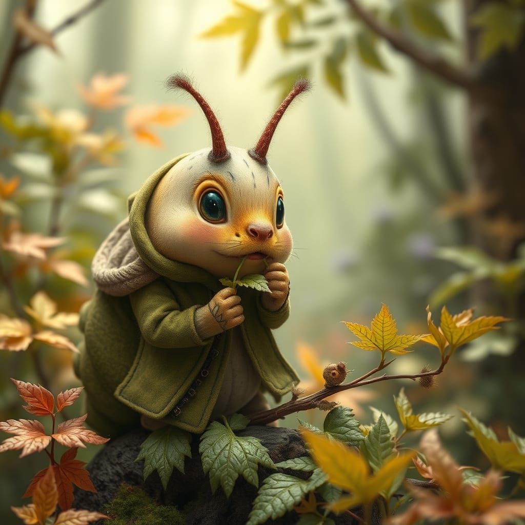 Caterpillar's Forest Feast: A Children's Illustration