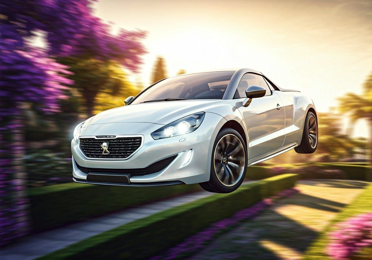 Futuristic Peugeot RCZ Pickup Ute Concept Stunts Over Lush G...