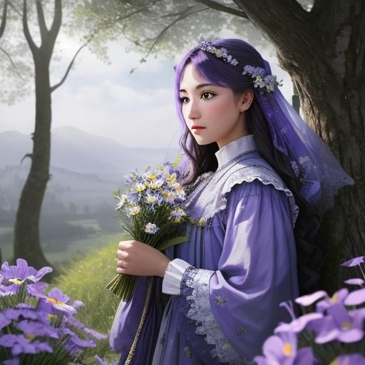 Blooming Meadow in Spring, Digital Matte Painting