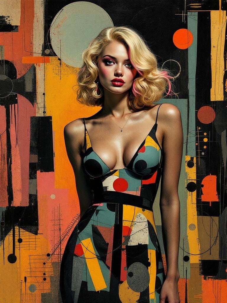 Jazz-Inspired Pin-Up with Expressive Gestural Art