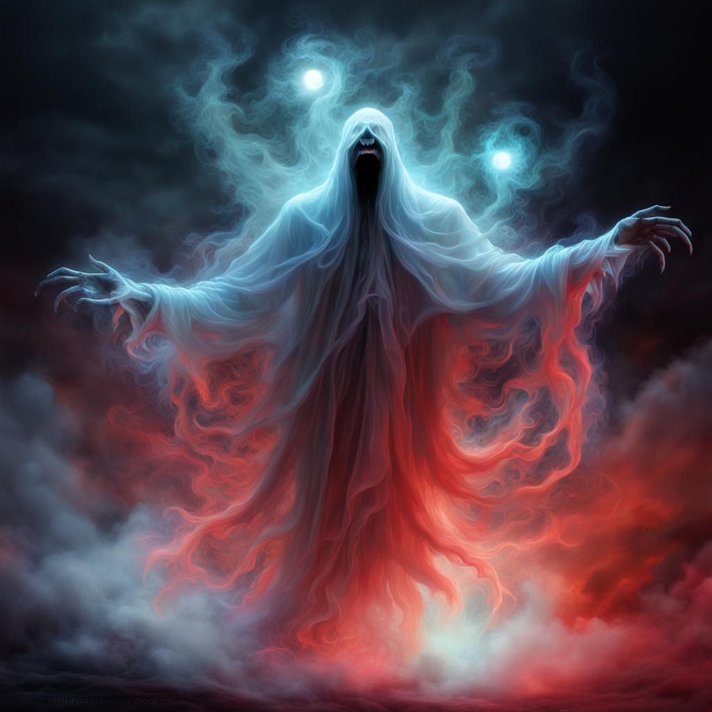 Ethereal Demon Ghost in Opalescent Star Explosion