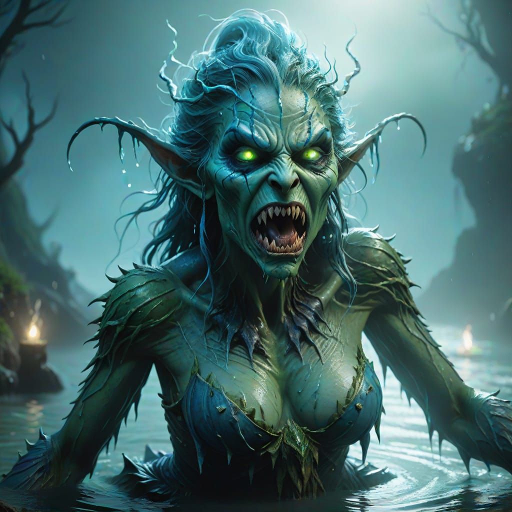 Detailed Water Hag Fantasy Creature Art