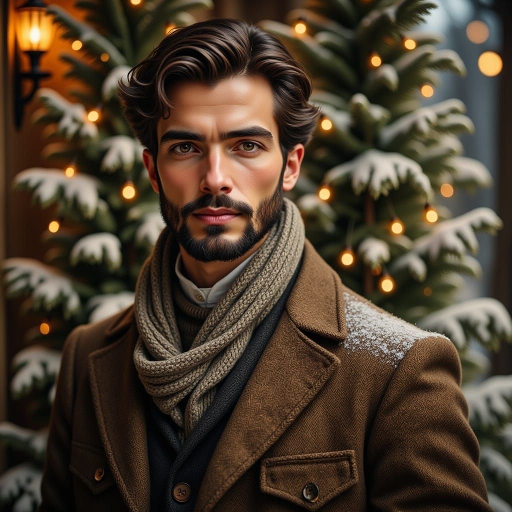 Dignified Gentleman Portrait in Winter Setting