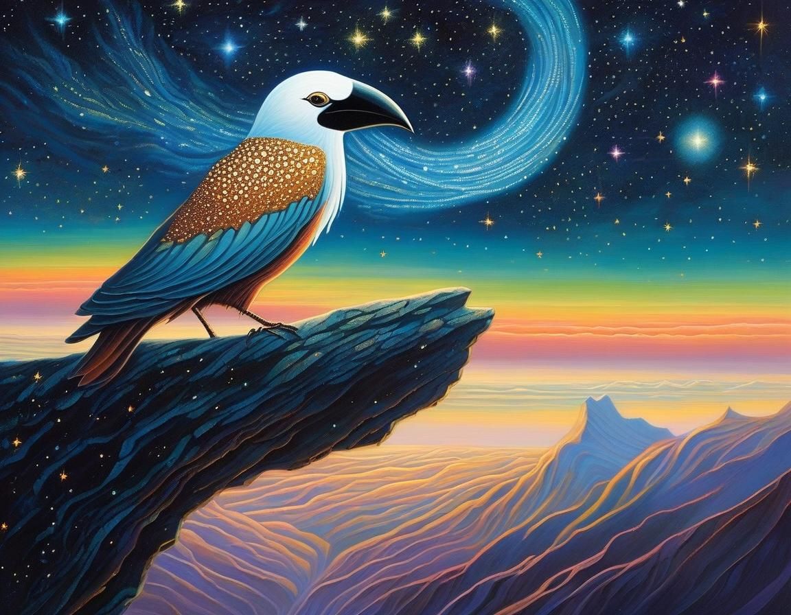 Creature on Universe Ledge in Dreamscape