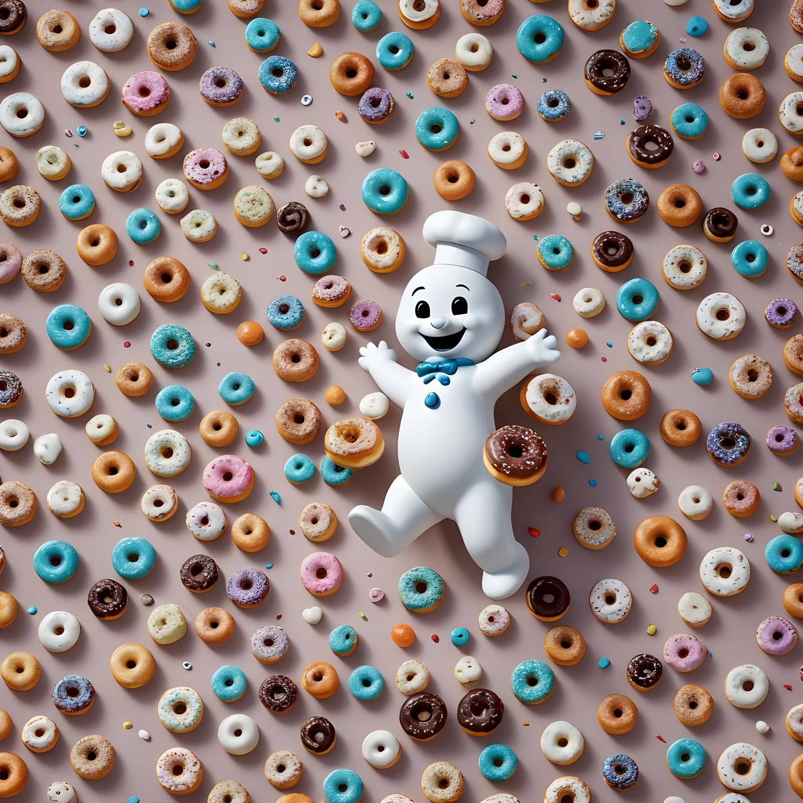 Pillsbury Doughboy Donut Fun: 3D Digital Art