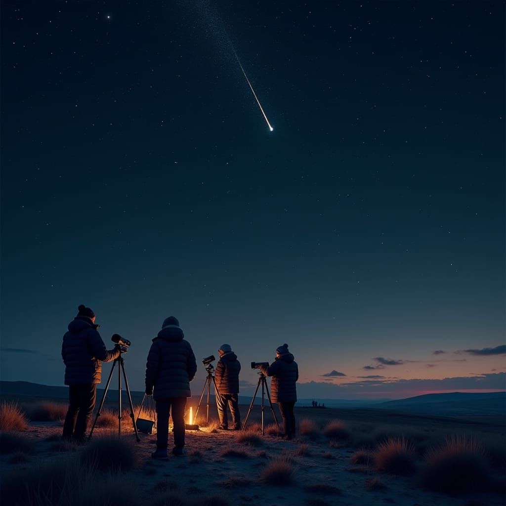 Astronomers Observe Meteor Shower Under Dark Sky