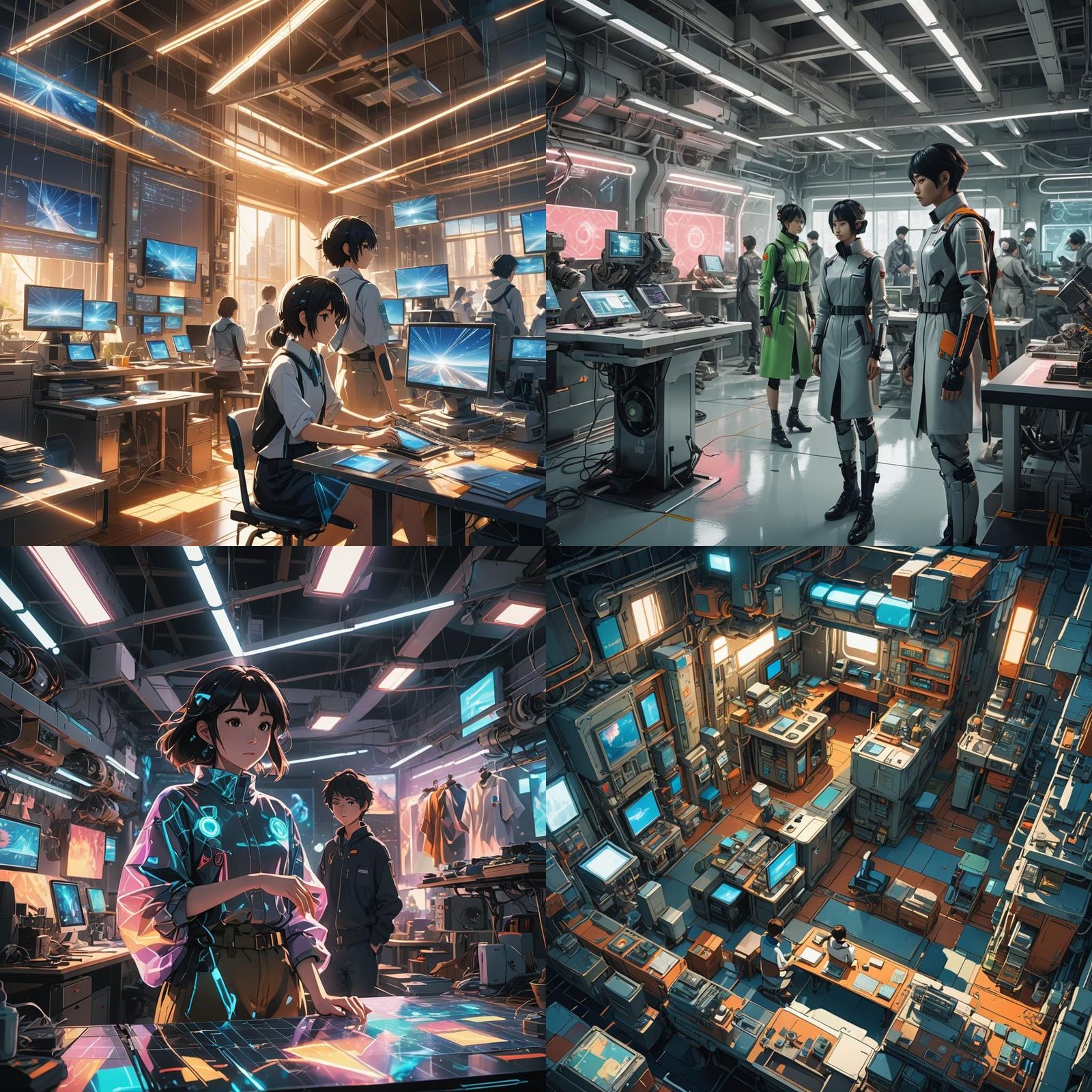 Dystopian Fashion School in Anime Style