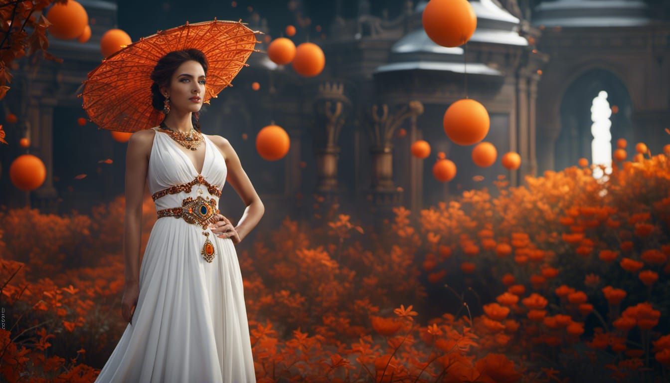 Fantasy Lady with Jewel, Detailed Digital Art