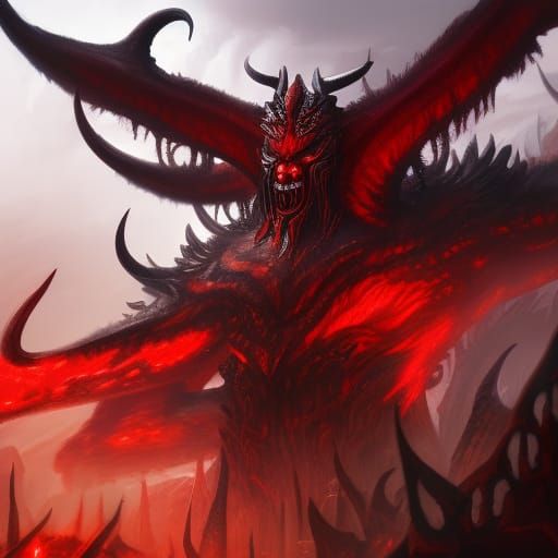 Fearsome Red Demon King Concept Art