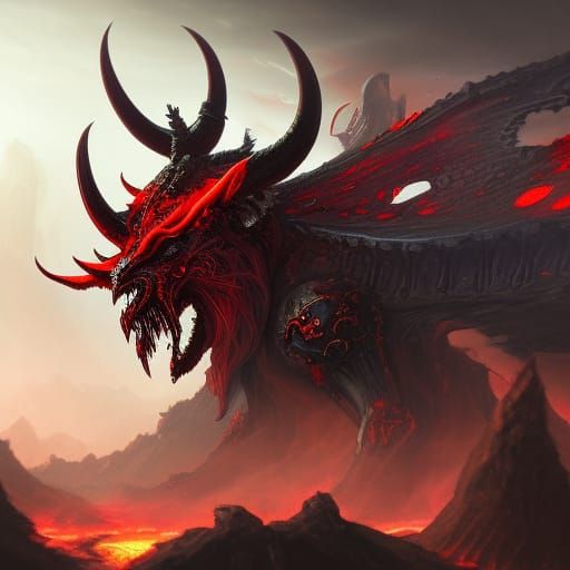 Fearsome Red Demon King Concept Art