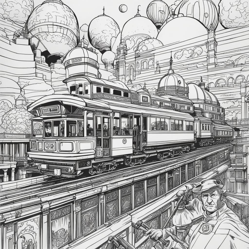 Simple AI Generated Black and White Line Art