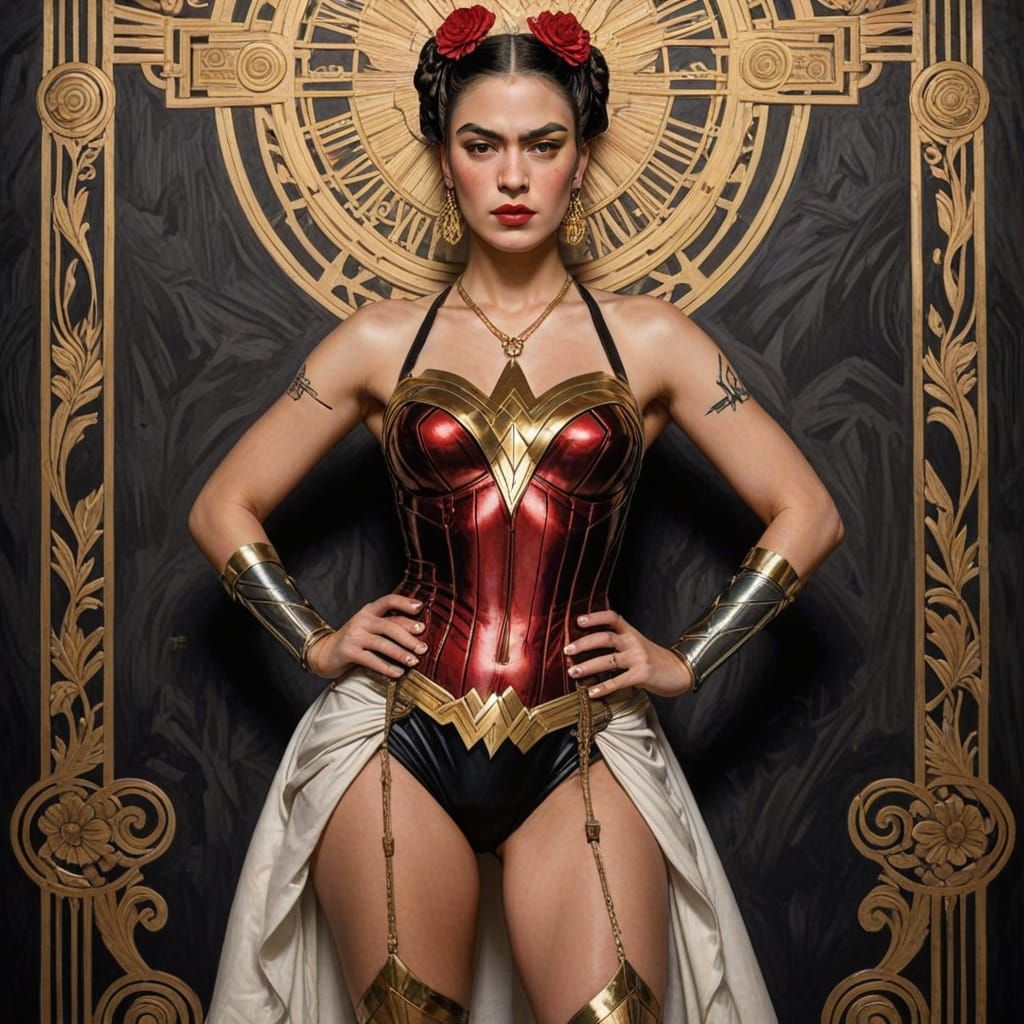 Frida Kahlo as Art Deco Wonder Woman