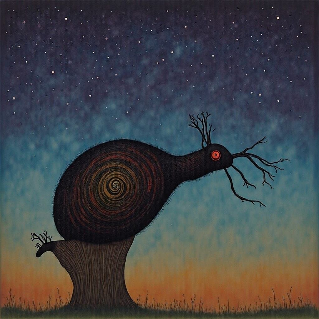 Abstract Crayon Art with Cicada Song Influence