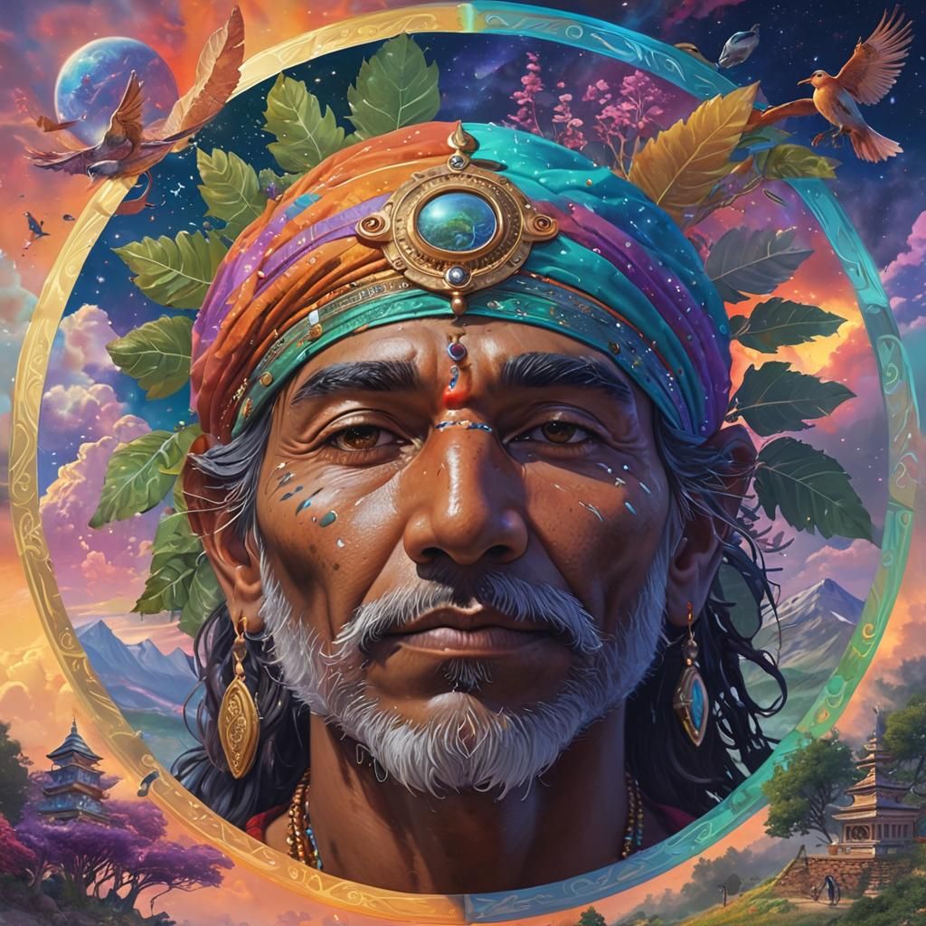 Indian Sage Ascends to Nirvana in Earthbound Style