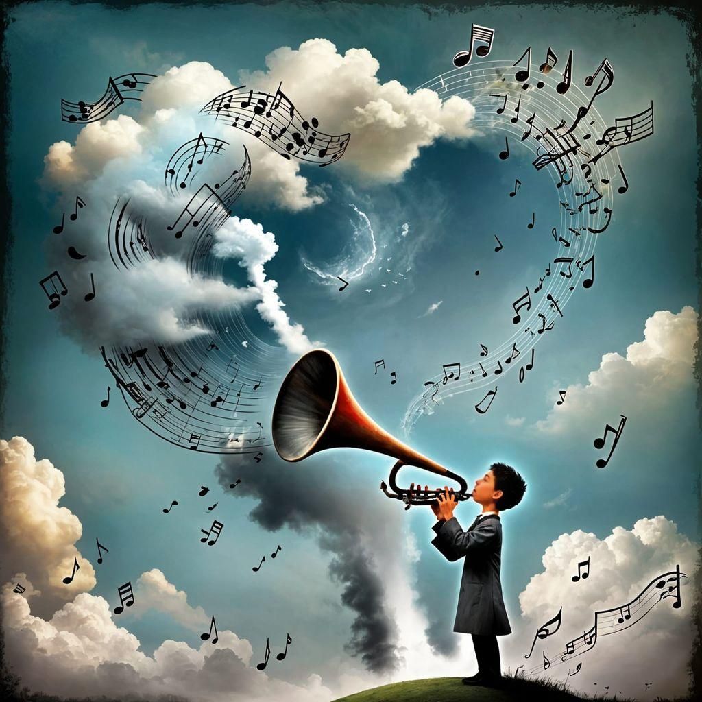 Boy's Trumpet Creates Surreal Musical Cloud