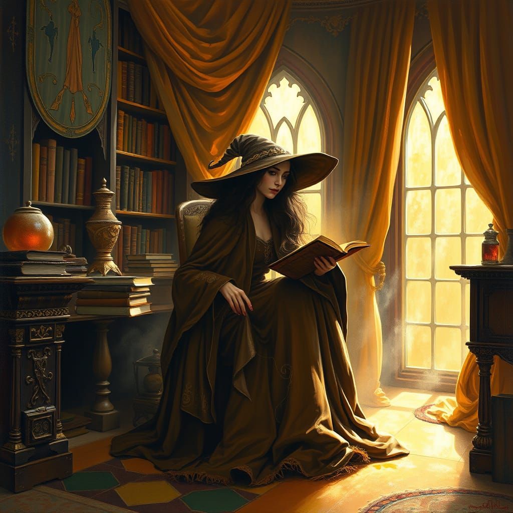 Serene Witch in Golden Study
