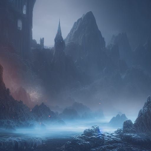 Tired Soul in Cold Landscape: Matte Painting