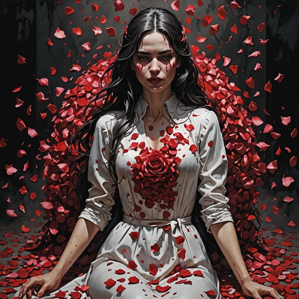 Sinister Rose Petal Portrait