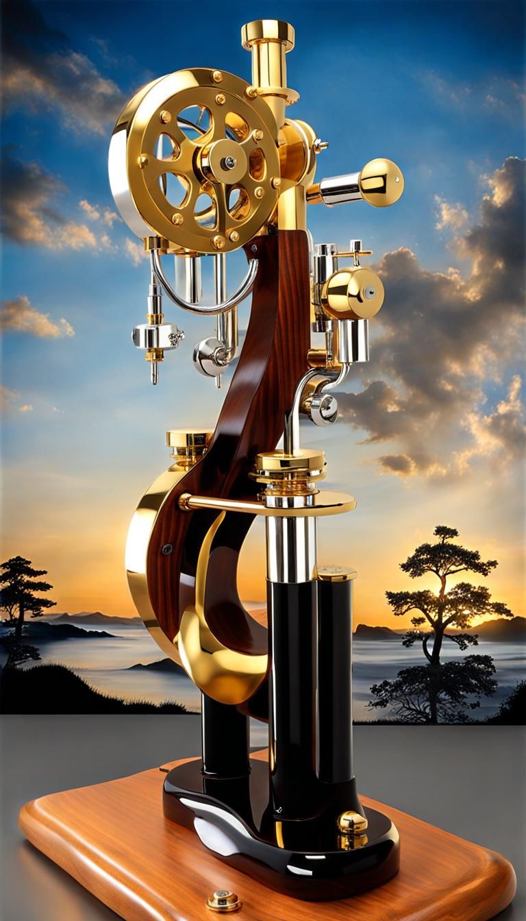 Steampunk Machine Model in Digital Art Style